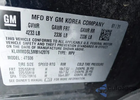 2021 Buick Encore Gx Fwd Select from USA, damaged, VIN KL4MMDSL5MB142076